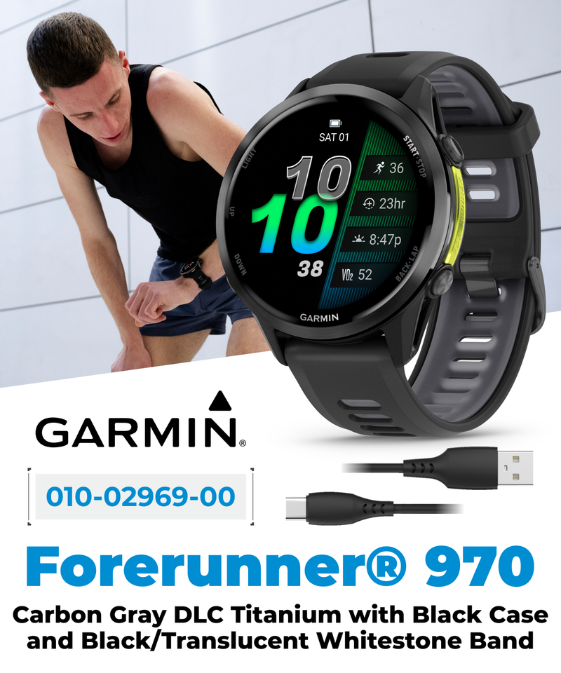 Garmin Forerunner 970 GPS Running Smartwatch Titanium, AMOLED Display, Wearable4U