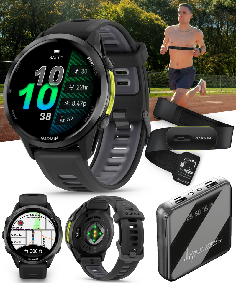 Garmin Forerunner 970 GPS Running Smartwatch Titanium, AMOLED Display, Wearable4U
