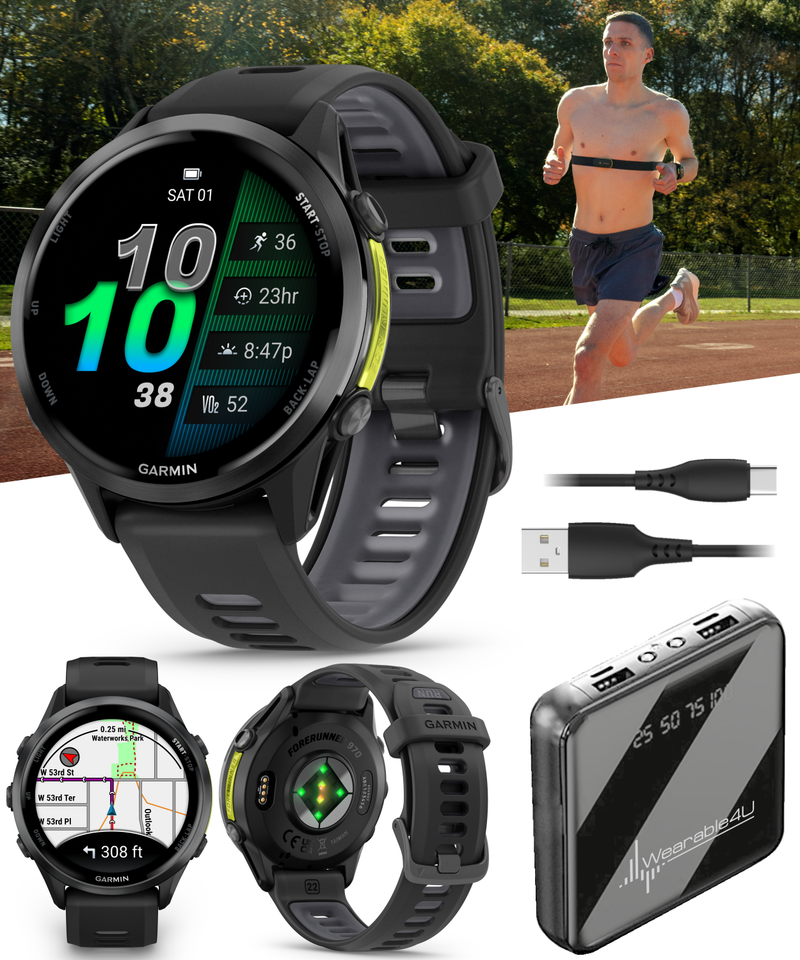 Garmin Forerunner 970 GPS Running Smartwatch Titanium, AMOLED Display, Wearable4U