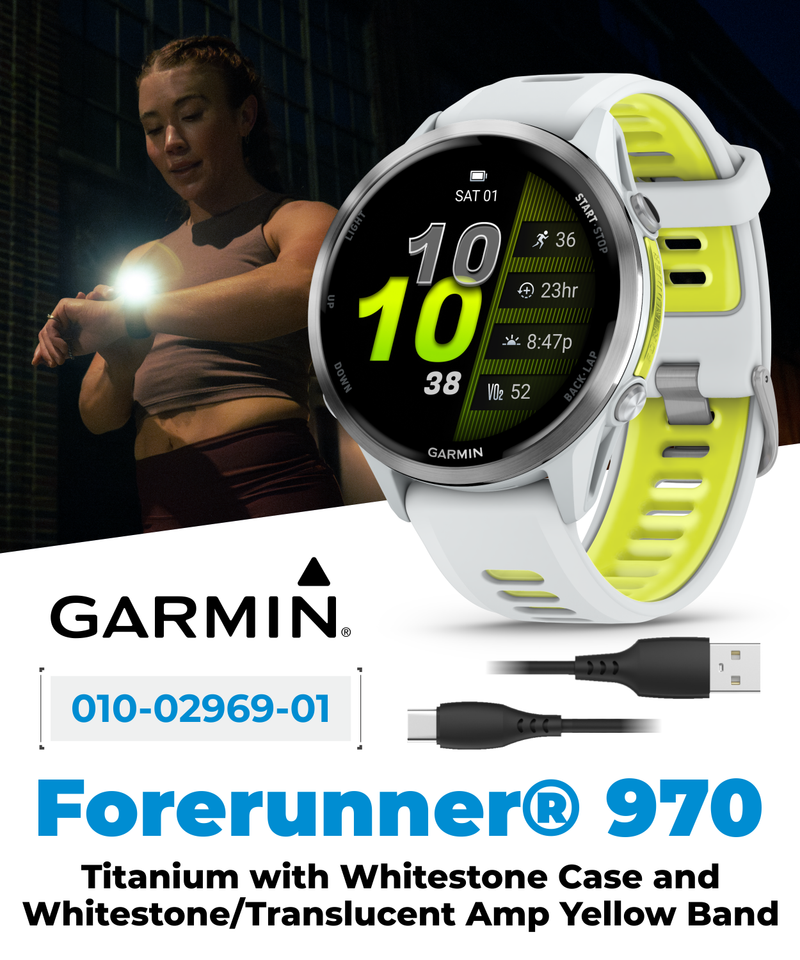 Garmin Forerunner 970 GPS Running Smartwatch Titanium, AMOLED Display, Wearable4U