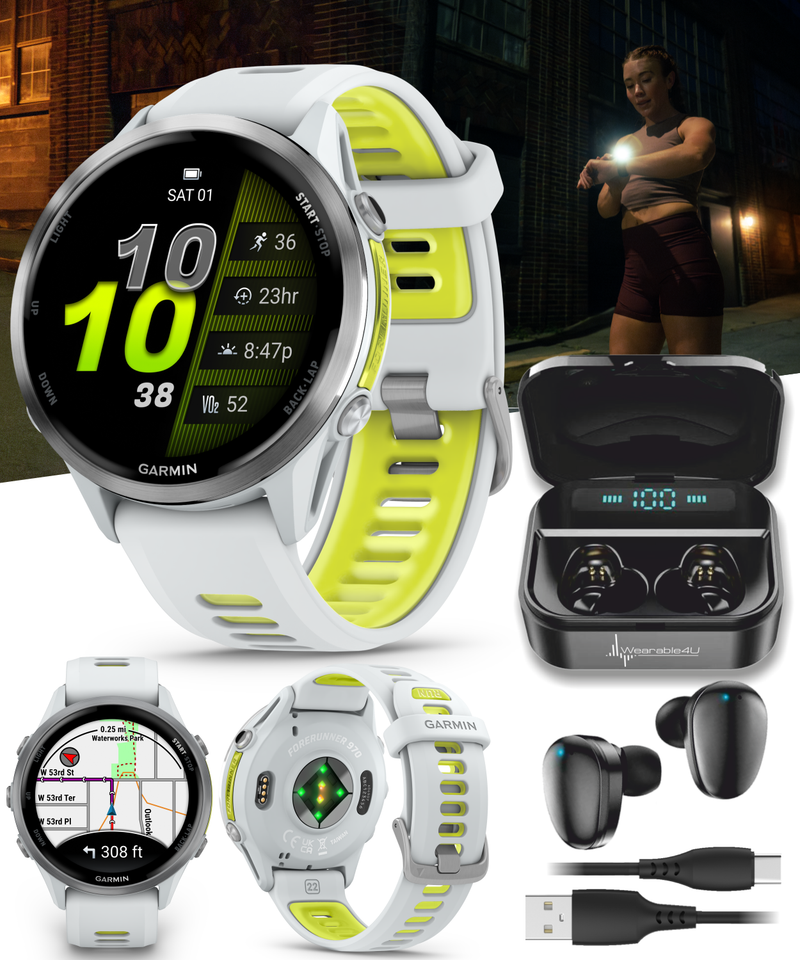 Garmin Forerunner 970 GPS Running Smartwatch Titanium, AMOLED Display, Wearable4U