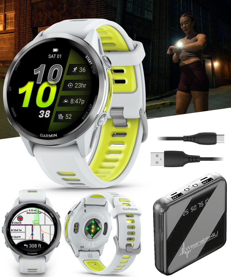 Garmin Forerunner 970 GPS Running Smartwatch Titanium, AMOLED Display, Wearable4U