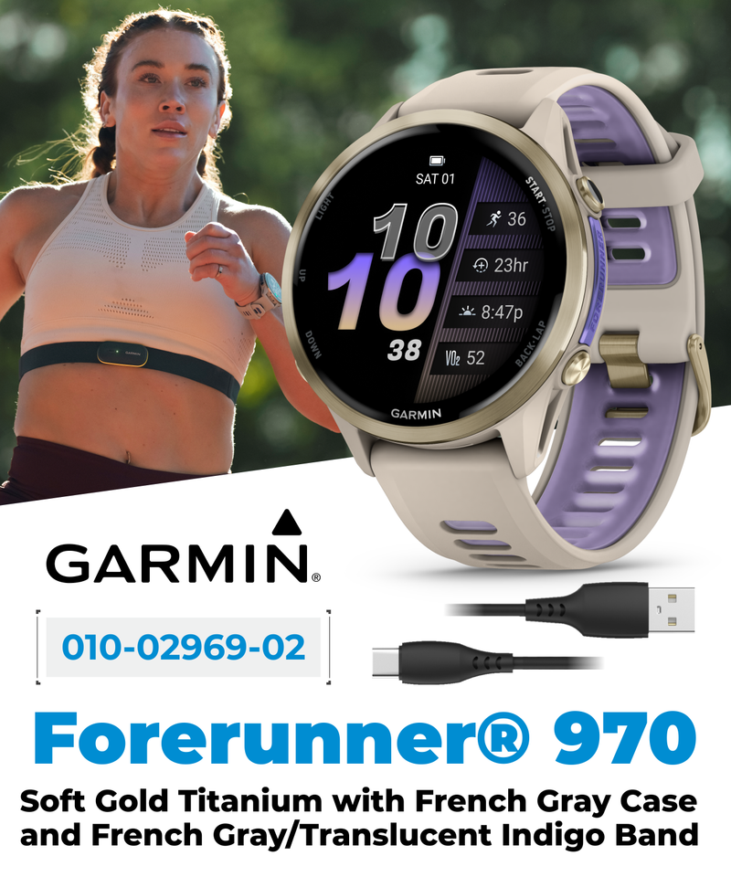 Garmin Forerunner 970 GPS Running Smartwatch Titanium, AMOLED Display, Wearable4U
