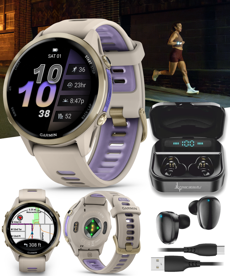 Garmin Forerunner 970 GPS Running Smartwatch Titanium, AMOLED Display, Wearable4U