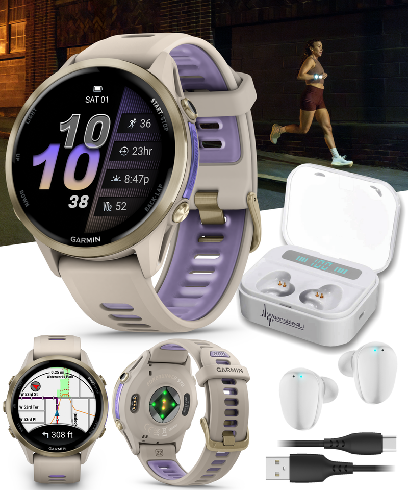 Garmin Forerunner 970 GPS Running Smartwatch Titanium, AMOLED Display, Wearable4U