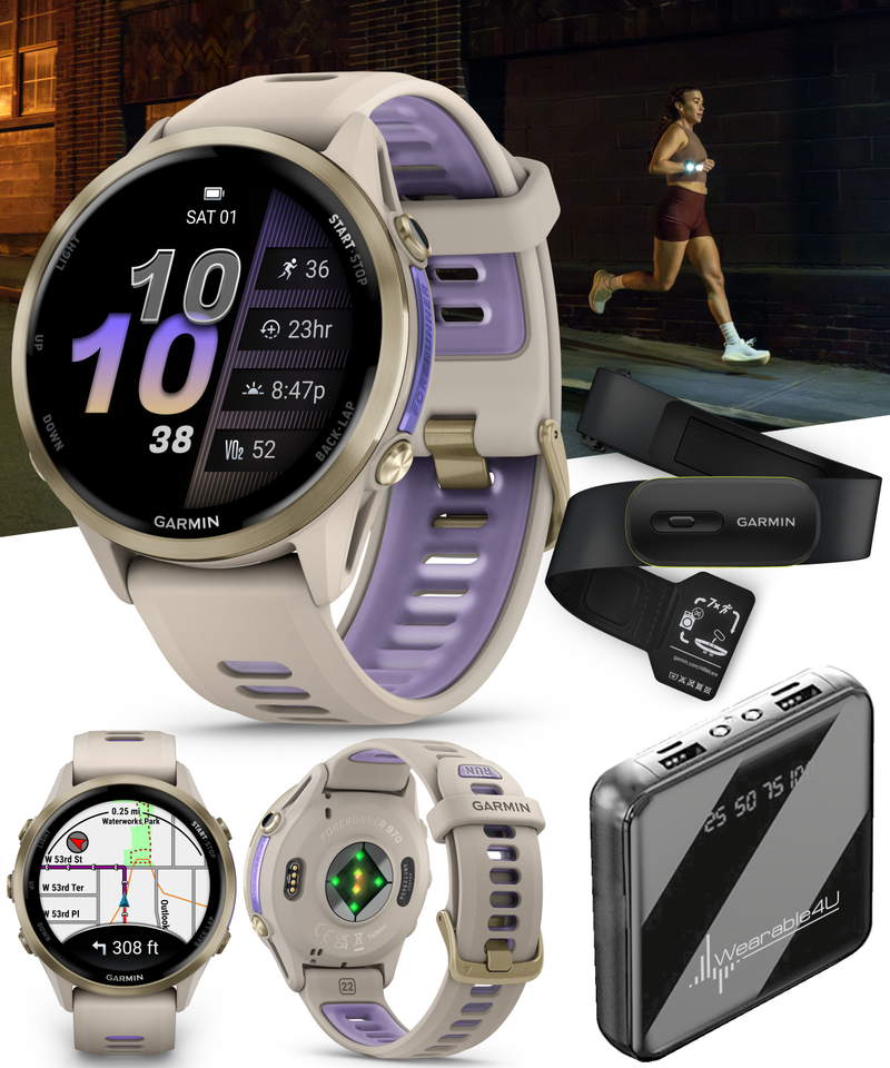 Garmin Forerunner 970 GPS Running Smartwatch Titanium, AMOLED Display, Wearable4U