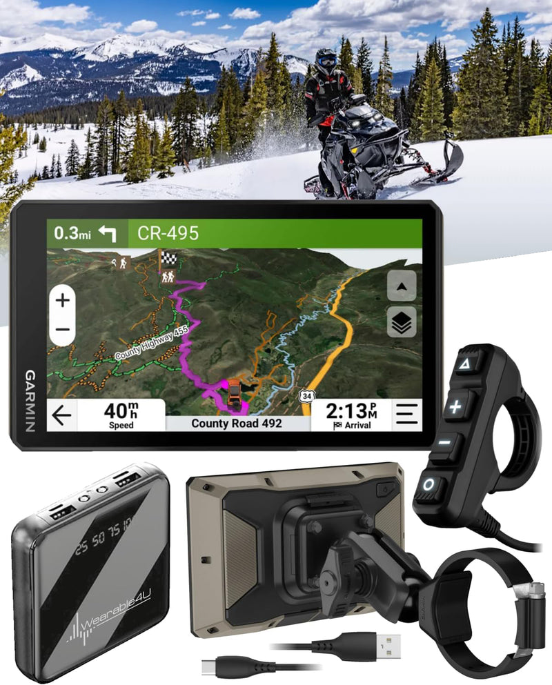 Garmin Tread 2 Powersport Navigator - 6" Glove-Friendly Display, Built for Extreme Weather, Preloaded Mapping, Snowmobile Trails for U.S. and Canada, Wearable4U