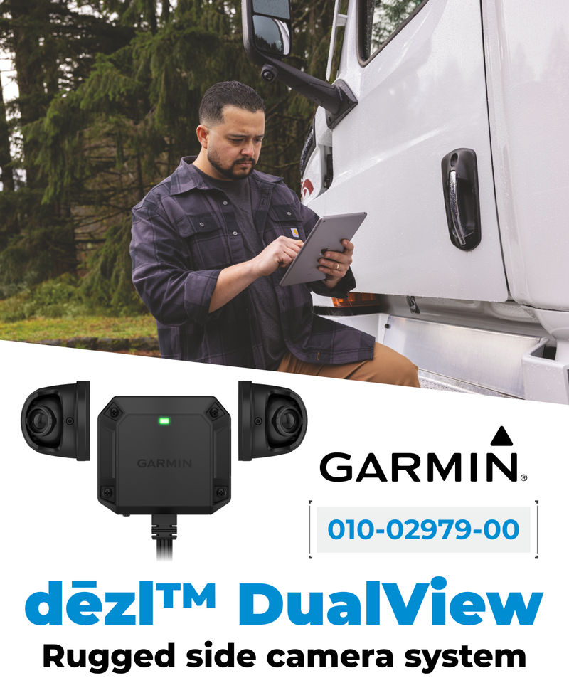 Garmin dezl DualView Camera System, LGV GPS Truck sat nav, Blind spot Monitor, Live View of Your Truck Sides, IPX7 (010-02979-00) w/ Wearable4U Bundle