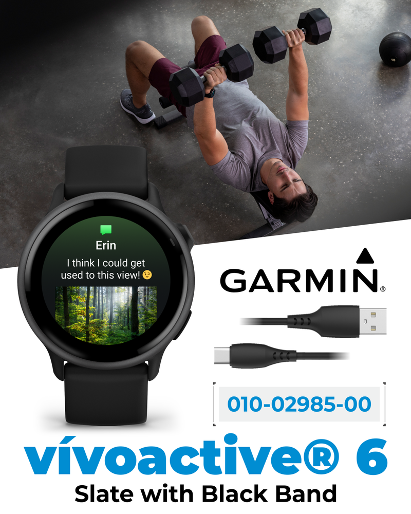 Garmin Vivoactive 6 - Health & Fitness GPS Smartwatch, 1.2" Bright AMOLED Display, Up to 11 Days of Battery | Wearable4U Bundle