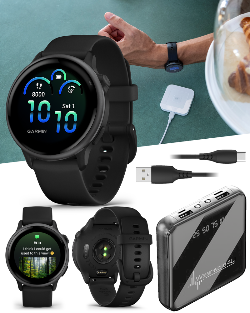 Garmin Vivoactive 6 - Health & Fitness GPS Smartwatch, 1.2" Bright AMOLED Display, Up to 11 Days of Battery | Wearable4U Bundle