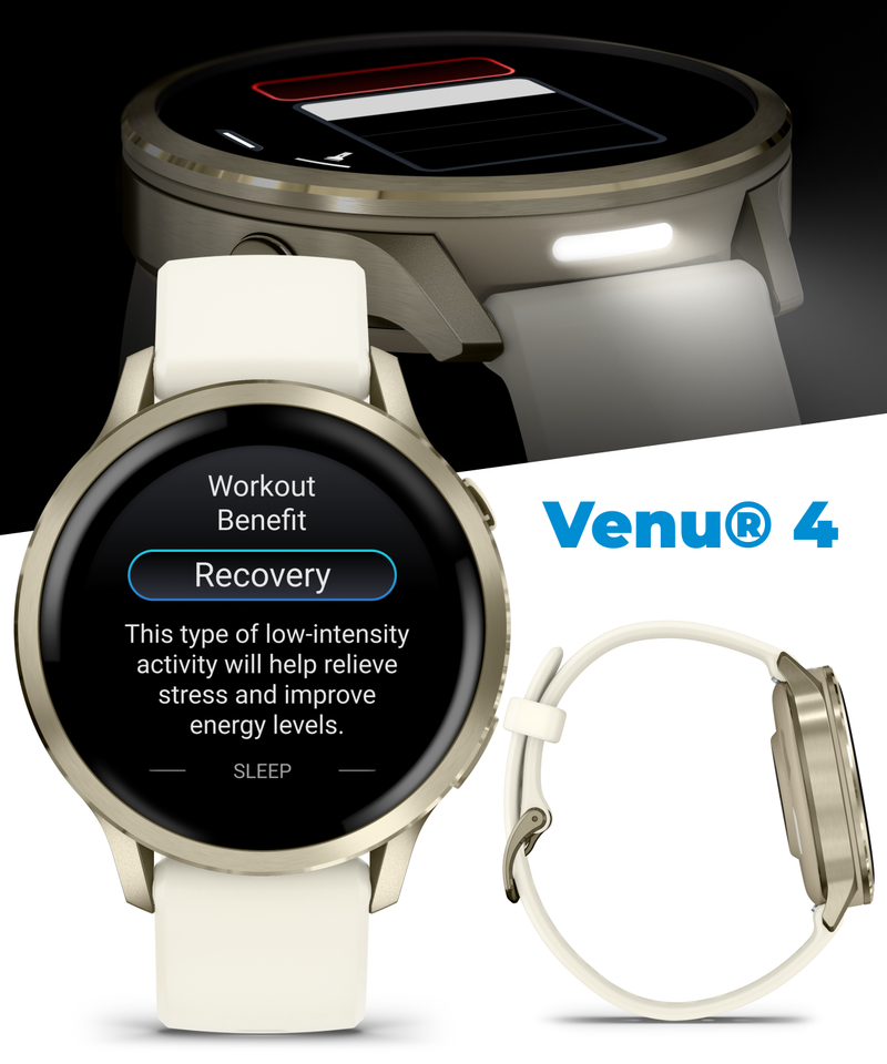 Garmin Venu 4 - 41/45mm AMOLED Advanced Health & Fitness GPS Smartwatch, Bright & Colorful Display, Built-in Flashlight, Up to 10/12 Days Battery Life with Wearable4U Bundle