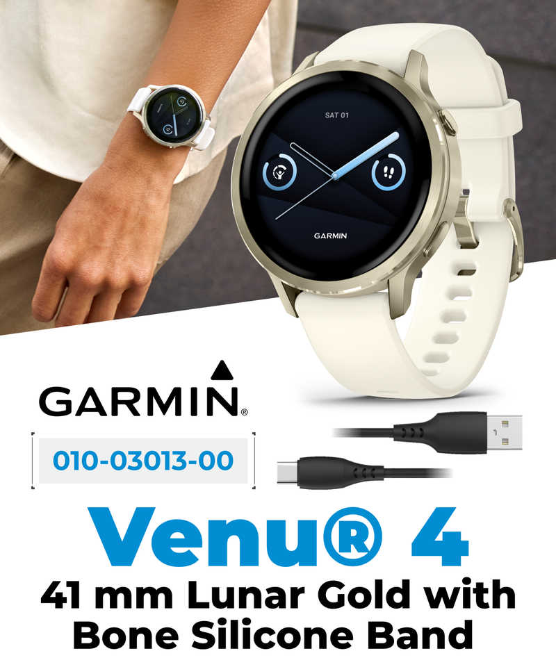 Garmin Venu 4 - 41/45mm AMOLED Advanced Health & Fitness GPS Smartwatch, Bright & Colorful Display, Built-in Flashlight, Up to 10/12 Days Battery Life with Wearable4U Bundle