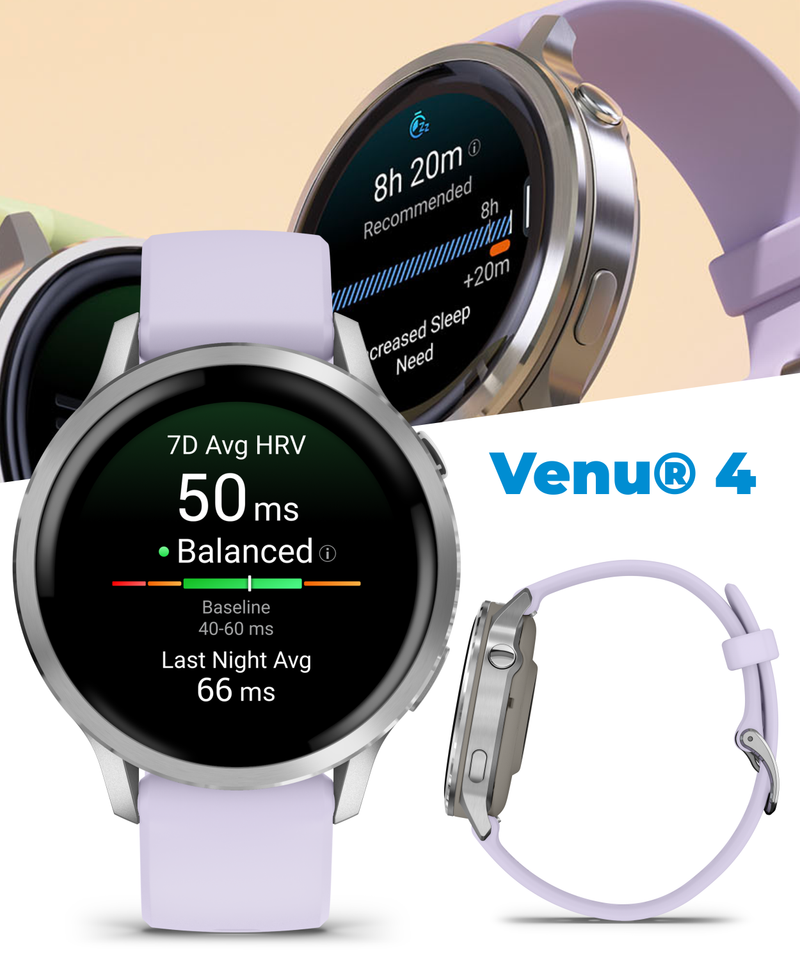 Garmin Venu 4 - 41/45mm AMOLED Advanced Health & Fitness GPS Smartwatch, Bright & Colorful Display, Built-in Flashlight, Up to 10/12 Days Battery Life with Wearable4U Bundle