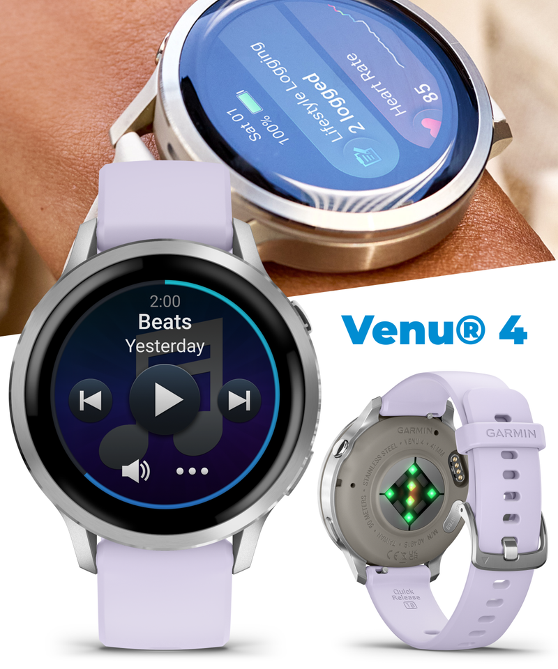 Garmin Venu 4 - 41/45mm AMOLED Advanced Health & Fitness GPS Smartwatch, Bright & Colorful Display, Built-in Flashlight, Up to 10/12 Days Battery Life with Wearable4U Bundle