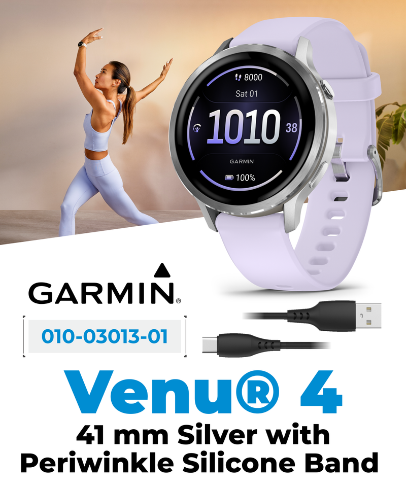 Garmin Venu 4 - 41/45mm AMOLED Advanced Health & Fitness GPS Smartwatch, Bright & Colorful Display, Built-in Flashlight, Up to 10/12 Days Battery Life with Wearable4U Bundle
