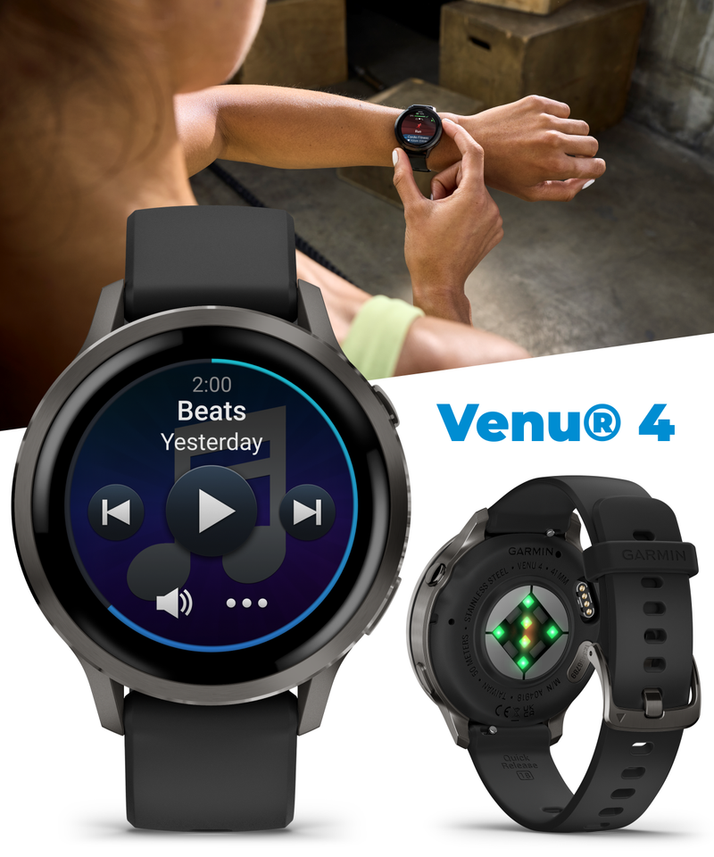 Garmin Venu 4 - 41/45mm AMOLED Advanced Health & Fitness GPS Smartwatch, Bright & Colorful Display, Built-in Flashlight, Up to 10/12 Days Battery Life with Wearable4U Bundle