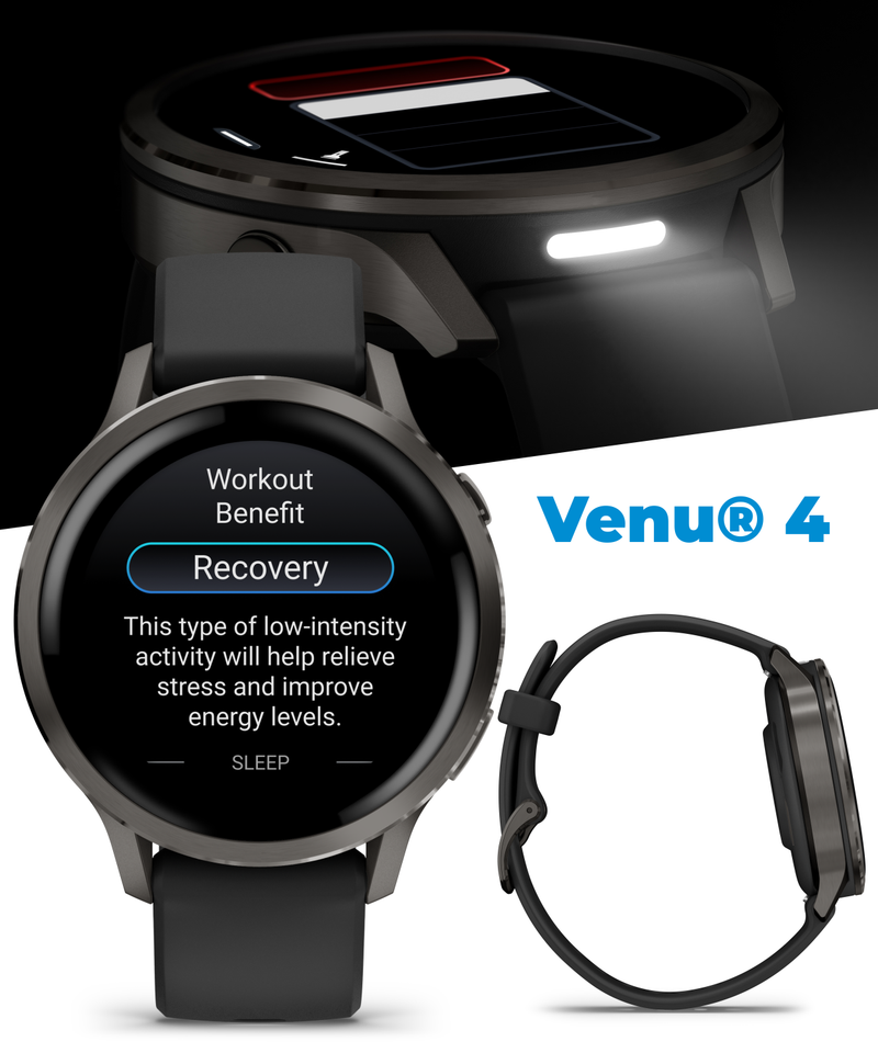 Garmin Venu 4 - 41/45mm AMOLED Advanced Health & Fitness GPS Smartwatch, Bright & Colorful Display, Built-in Flashlight, Up to 10/12 Days Battery Life with Wearable4U Bundle
