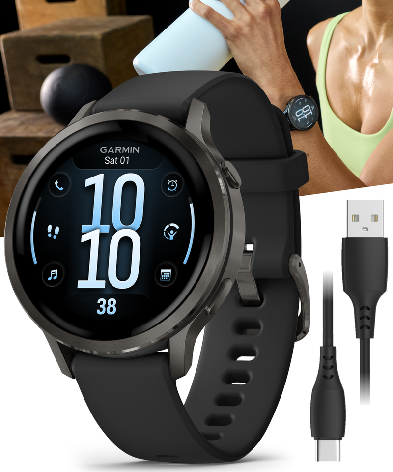 Garmin Venu 4 - 41/45mm AMOLED Advanced Health & Fitness GPS Smartwatch, Bright & Colorful Display, Built-in Flashlight, Up to 10/12 Days Battery Life with Wearable4U Bundle