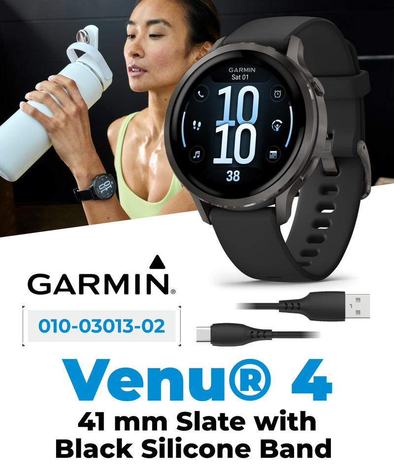 Garmin Venu 4 - 41/45mm AMOLED Advanced Health & Fitness GPS Smartwatch, Bright & Colorful Display, Built-in Flashlight, Up to 10/12 Days Battery Life with Wearable4U Bundle