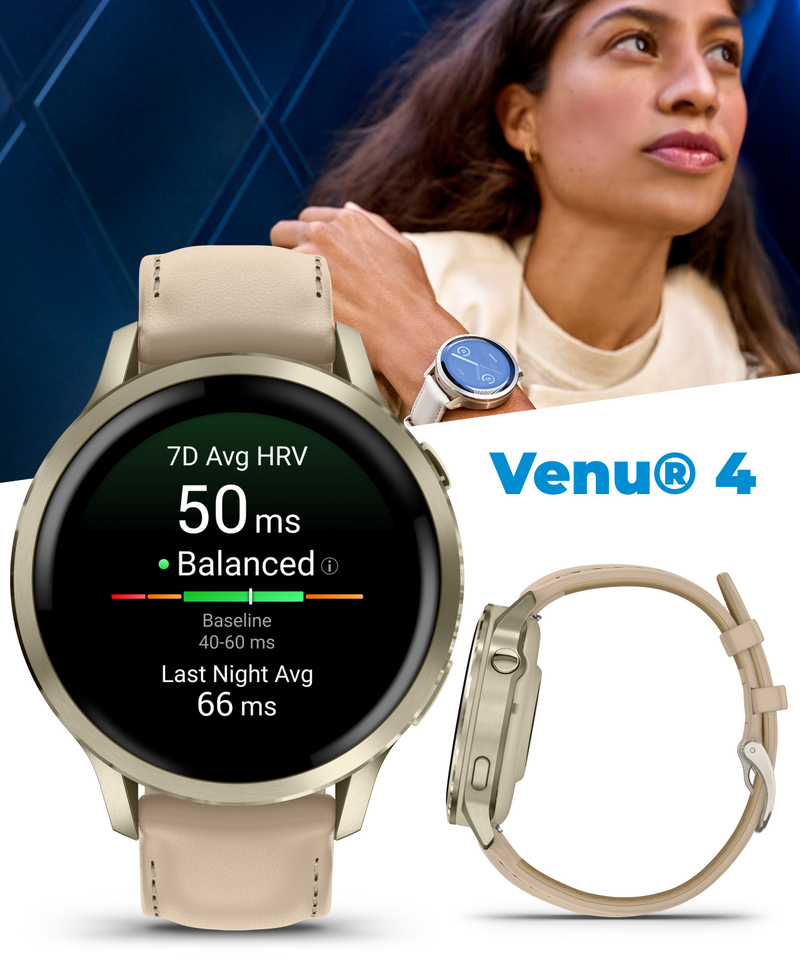 Garmin Venu 4 - 41/45mm AMOLED Advanced Health & Fitness GPS Smartwatch, Bright & Colorful Display, Built-in Flashlight, Up to 10/12 Days Battery Life with Wearable4U Bundle