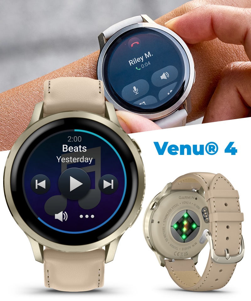 Garmin Venu 4 - 41/45mm AMOLED Advanced Health & Fitness GPS Smartwatch, Bright & Colorful Display, Built-in Flashlight, Up to 10/12 Days Battery Life with Wearable4U Bundle