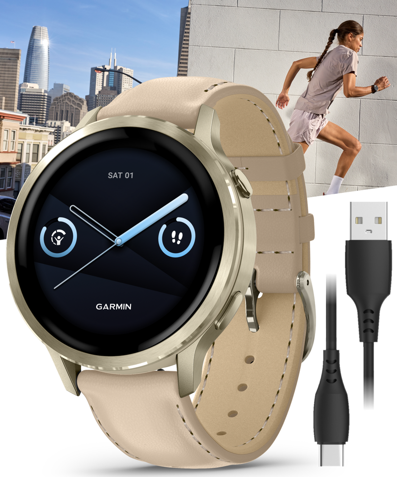 Garmin Venu 4 - 41/45mm AMOLED Advanced Health & Fitness GPS Smartwatch, Bright & Colorful Display, Built-in Flashlight, Up to 10/12 Days Battery Life with Wearable4U Bundle