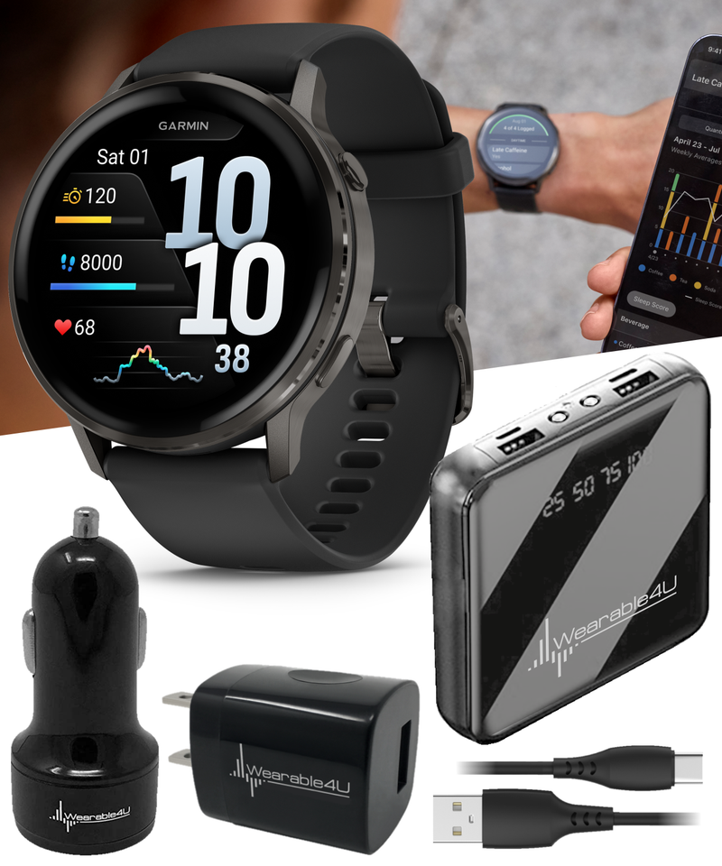 Garmin Venu 4 - 41/45mm AMOLED Advanced Health & Fitness GPS Smartwatch, Bright & Colorful Display, Built-in Flashlight, Up to 10/12 Days Battery Life with Wearable4U Bundle