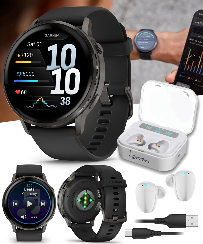 Garmin Venu 4 - 41/45mm AMOLED Advanced Health & Fitness GPS Smartwatch, Bright & Colorful Display, Built-in Flashlight, Up to 10/12 Days Battery Life with Wearable4U Bundle