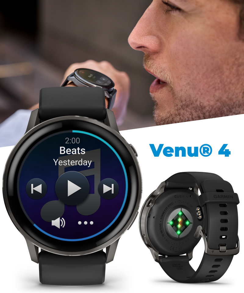 Garmin Venu 4 - 41/45mm AMOLED Advanced Health & Fitness GPS Smartwatch, Bright & Colorful Display, Built-in Flashlight, Up to 10/12 Days Battery Life with Wearable4U Bundle