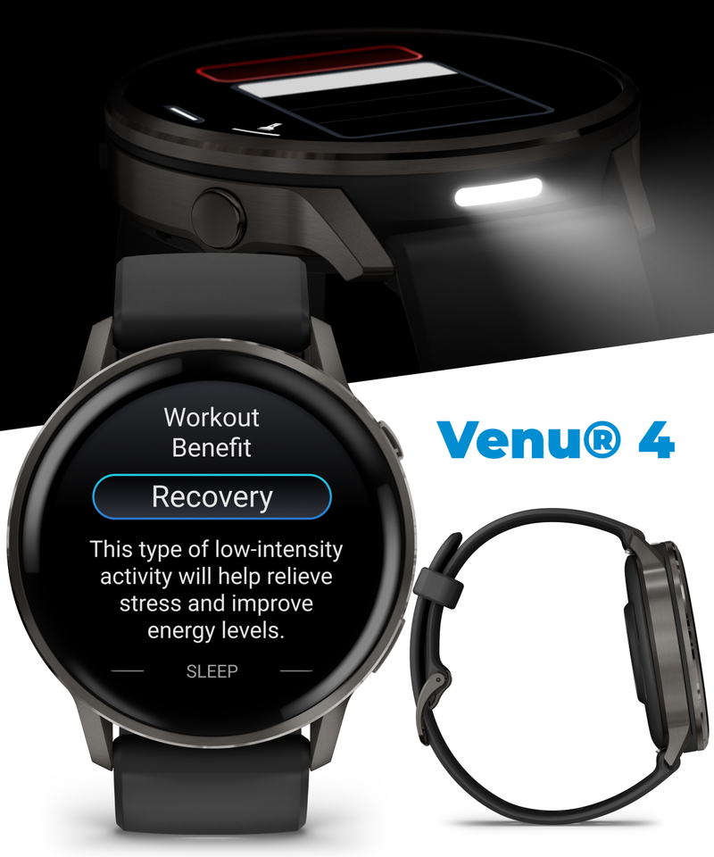 Garmin Venu 4 - 41/45mm AMOLED Advanced Health & Fitness GPS Smartwatch, Bright & Colorful Display, Built-in Flashlight, Up to 10/12 Days Battery Life with Wearable4U Bundle
