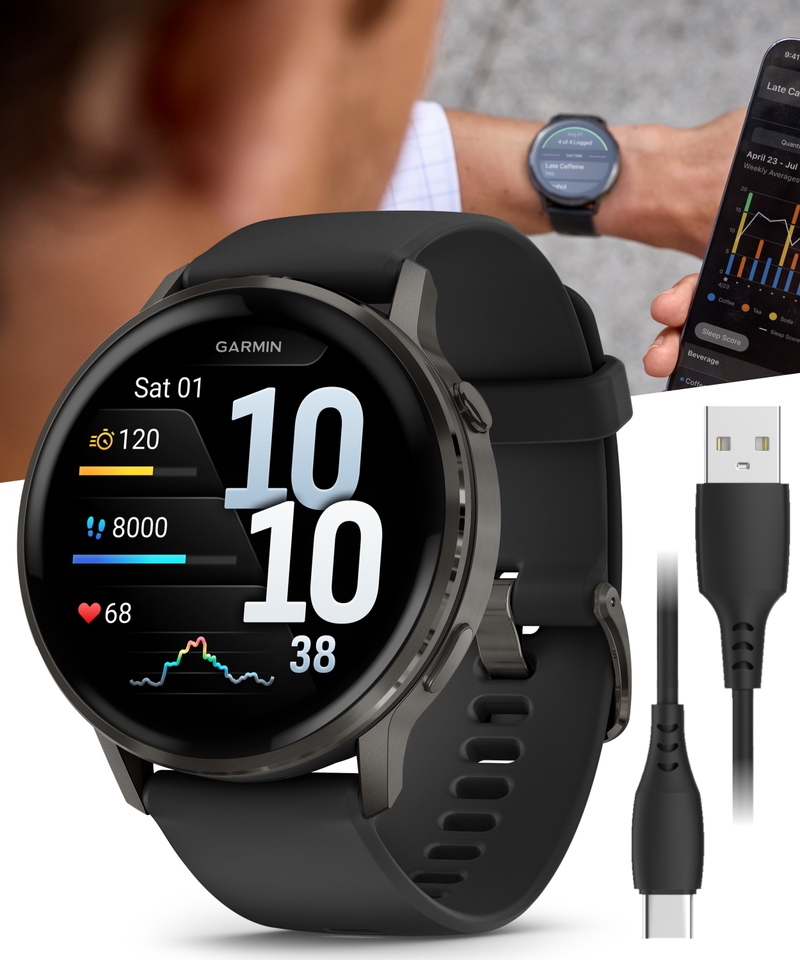 Garmin Venu 4 - 41/45mm AMOLED Advanced Health & Fitness GPS Smartwatch, Bright & Colorful Display, Built-in Flashlight, Up to 10/12 Days Battery Life with Wearable4U Bundle