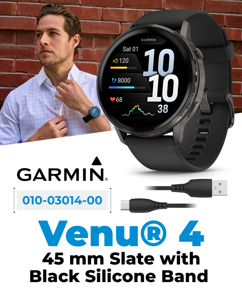 Garmin Venu 4 - 41/45mm AMOLED Advanced Health & Fitness GPS Smartwatch, Bright & Colorful Display, Built-in Flashlight, Up to 10/12 Days Battery Life with Wearable4U Bundle