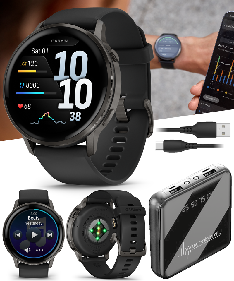 Garmin Venu 4 - 41/45mm AMOLED Advanced Health & Fitness GPS Smartwatch, Bright & Colorful Display, Built-in Flashlight, Up to 10/12 Days Battery Life with Wearable4U Bundle