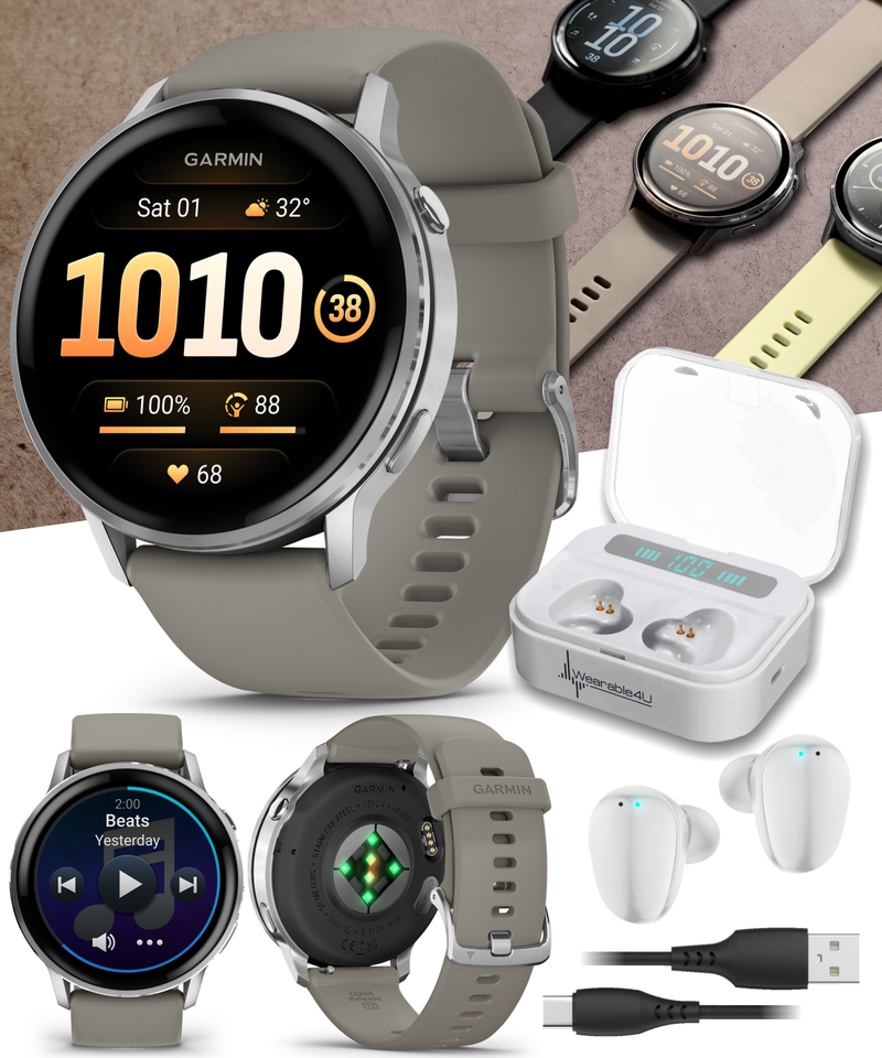 Garmin Venu 4 - 41/45mm AMOLED Advanced Health & Fitness GPS Smartwatch, Bright & Colorful Display, Built-in Flashlight, Up to 10/12 Days Battery Life with Wearable4U Bundle