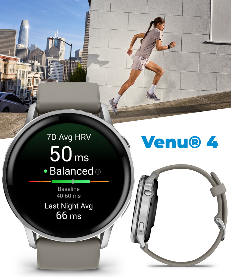 Garmin Venu 4 - 41/45mm AMOLED Advanced Health & Fitness GPS Smartwatch, Bright & Colorful Display, Built-in Flashlight, Up to 10/12 Days Battery Life with Wearable4U Bundle