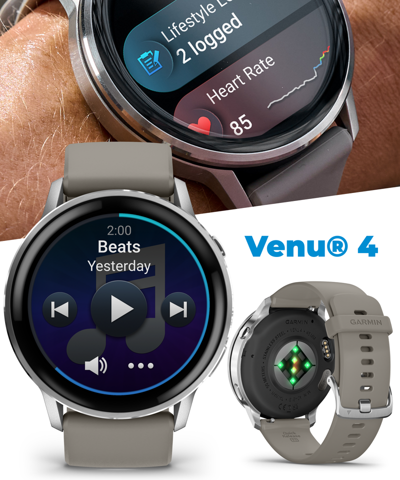 Garmin Venu 4 - 41/45mm AMOLED Advanced Health & Fitness GPS Smartwatch, Bright & Colorful Display, Built-in Flashlight, Up to 10/12 Days Battery Life with Wearable4U Bundle