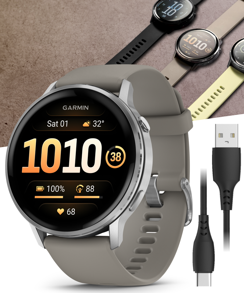 Garmin Venu 4 - 41/45mm AMOLED Advanced Health & Fitness GPS Smartwatch, Bright & Colorful Display, Built-in Flashlight, Up to 10/12 Days Battery Life with Wearable4U Bundle