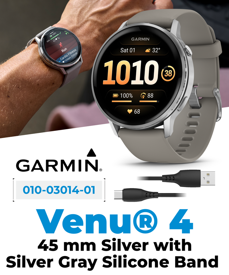 Garmin Venu 4 - 41/45mm AMOLED Advanced Health & Fitness GPS Smartwatch, Bright & Colorful Display, Built-in Flashlight, Up to 10/12 Days Battery Life with Wearable4U Bundle