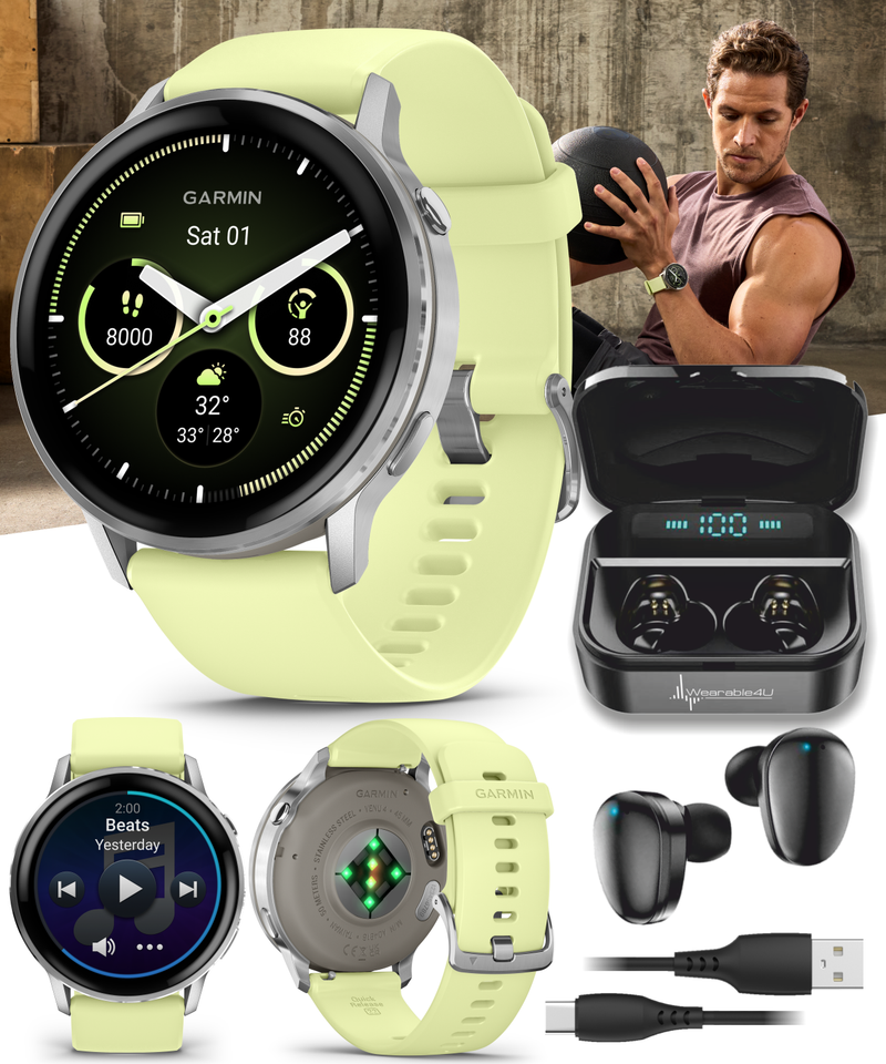 Garmin Venu 4 - 41/45mm AMOLED Advanced Health & Fitness GPS Smartwatch, Bright & Colorful Display, Built-in Flashlight, Up to 10/12 Days Battery Life with Wearable4U Bundle