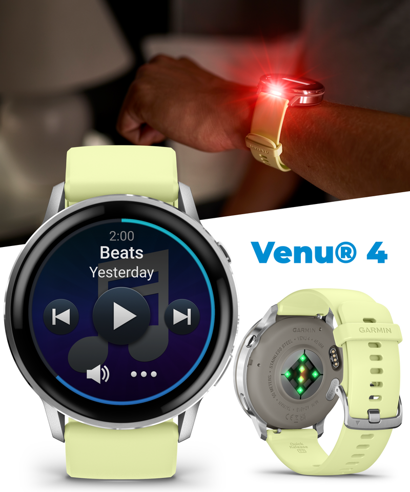 Garmin Venu 4 - 41/45mm AMOLED Advanced Health & Fitness GPS Smartwatch, Bright & Colorful Display, Built-in Flashlight, Up to 10/12 Days Battery Life with Wearable4U Bundle