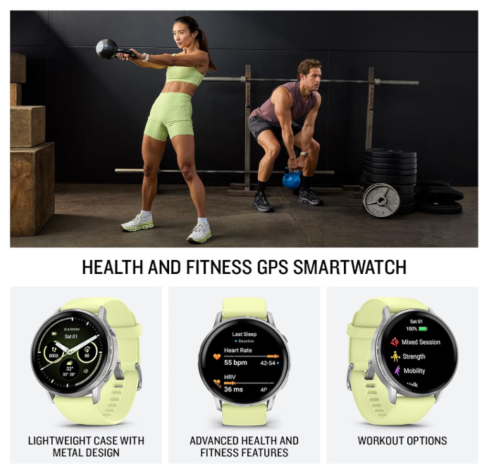 Garmin Venu 4 - 41/45mm AMOLED Advanced Health & Fitness GPS Smartwatch, Bright & Colorful Display, Built-in Flashlight, Up to 10/12 Days Battery Life with Wearable4U Bundle