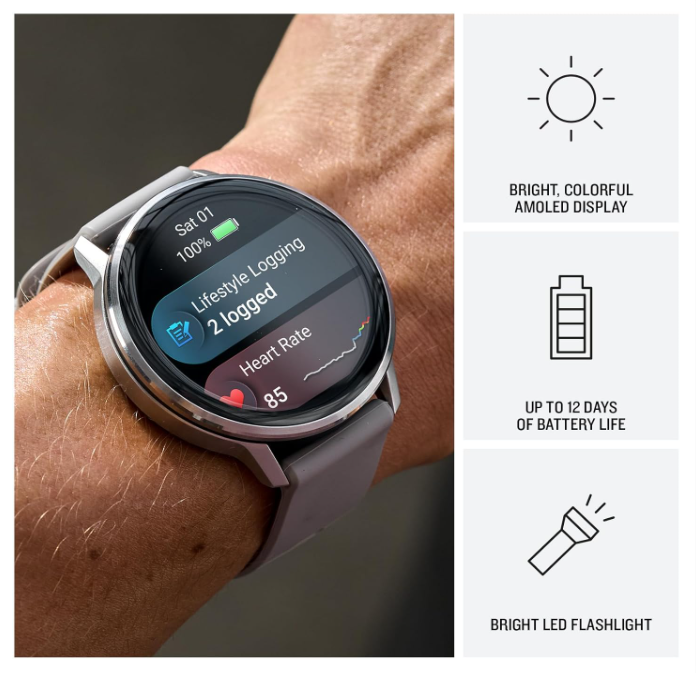 Garmin Venu 4 - 41/45mm AMOLED Advanced Health & Fitness GPS Smartwatch, Bright & Colorful Display, Built-in Flashlight, Up to 10/12 Days Battery Life with Wearable4U Bundle