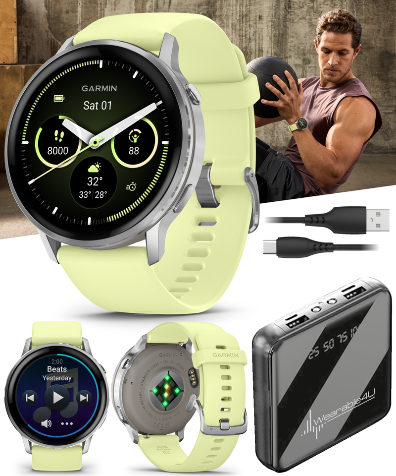 Garmin Venu 4 - 41/45mm AMOLED Advanced Health & Fitness GPS Smartwatch, Bright & Colorful Display, Built-in Flashlight, Up to 10/12 Days Battery Life with Wearable4U Bundle