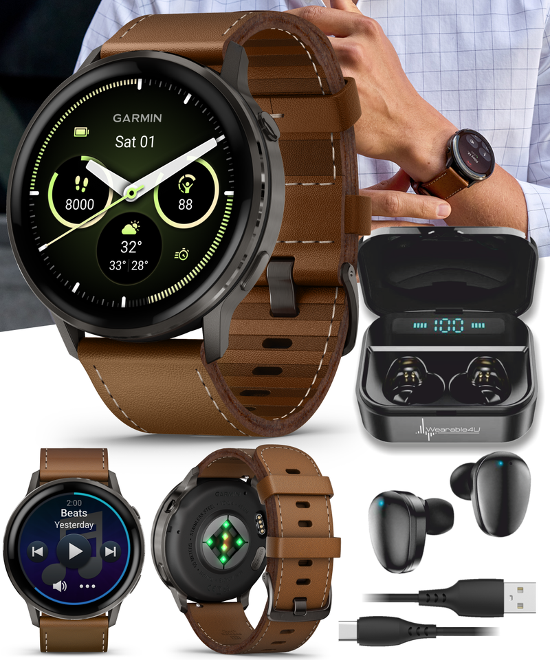 Garmin Venu 4 - 41/45mm AMOLED Advanced Health & Fitness GPS Smartwatch, Bright & Colorful Display, Built-in Flashlight, Up to 10/12 Days Battery Life with Wearable4U Bundle