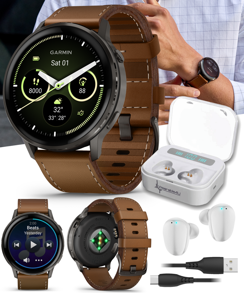 Garmin Venu 4 - 41/45mm AMOLED Advanced Health & Fitness GPS Smartwatch, Bright & Colorful Display, Built-in Flashlight, Up to 10/12 Days Battery Life with Wearable4U Bundle