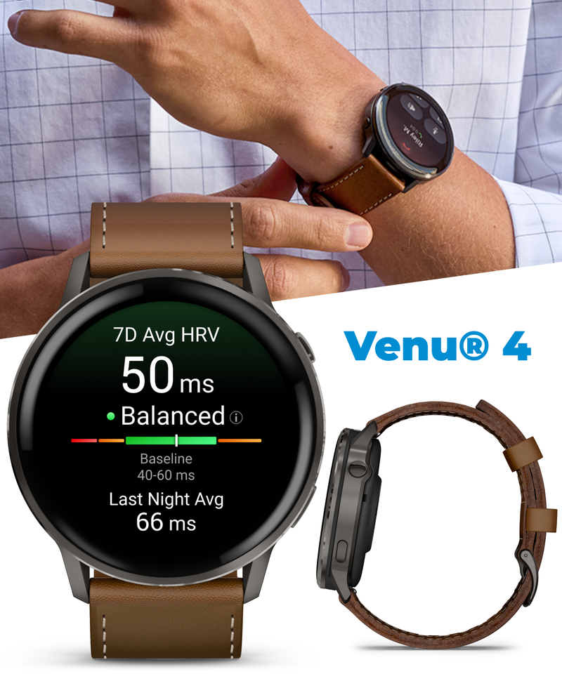 Garmin Venu 4 - 41/45mm AMOLED Advanced Health & Fitness GPS Smartwatch, Bright & Colorful Display, Built-in Flashlight, Up to 10/12 Days Battery Life with Wearable4U Bundle