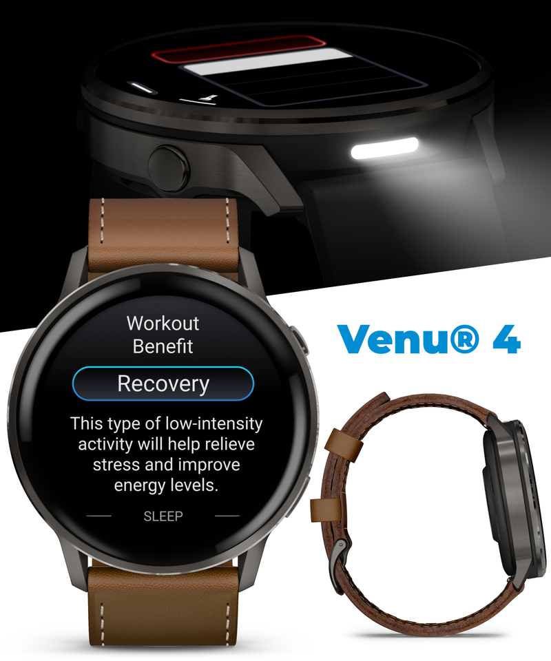 Garmin Venu 4 - 41/45mm AMOLED Advanced Health & Fitness GPS Smartwatch, Bright & Colorful Display, Built-in Flashlight, Up to 10/12 Days Battery Life with Wearable4U Bundle