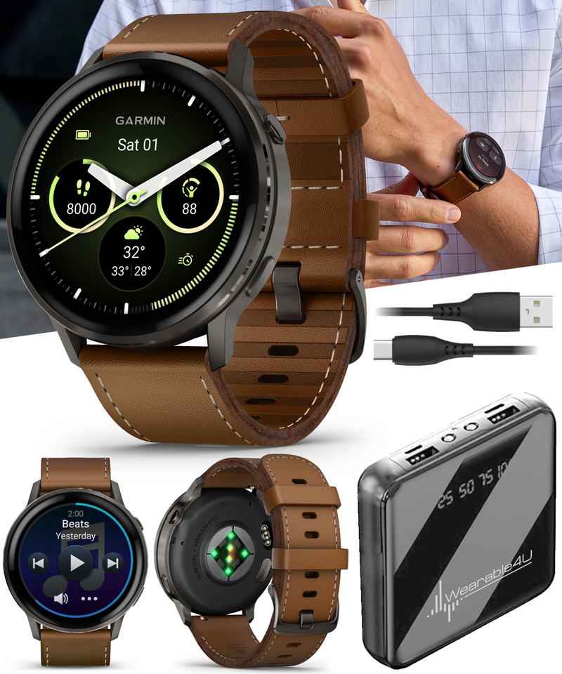 Garmin Venu 4 - 41/45mm AMOLED Advanced Health & Fitness GPS Smartwatch, Bright & Colorful Display, Built-in Flashlight, Up to 10/12 Days Battery Life with Wearable4U Bundle