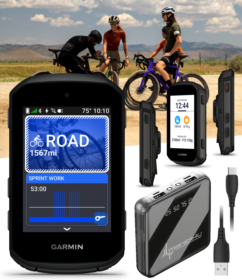 Garmin Edge 550 GPS Cycling Computer, Color Display, Button Controls, Preloaded Maps & Advanced Training Features w/ Wearable4U Bundle(010-03022-00)