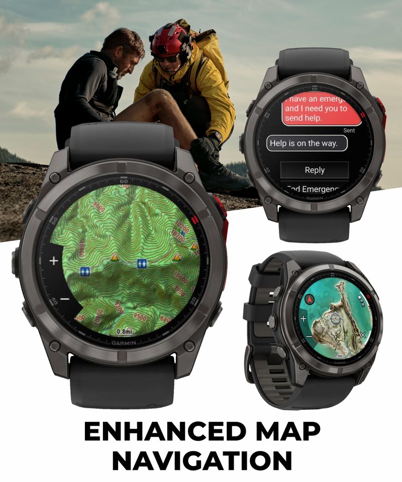 Garmin Fenix 8 Pro – 51 mm MicroLED Premium Multisport GPS Smartwatch, Sapphire Lens, inReach Technology (010-03380-00) w/ Wearable4U Bundle